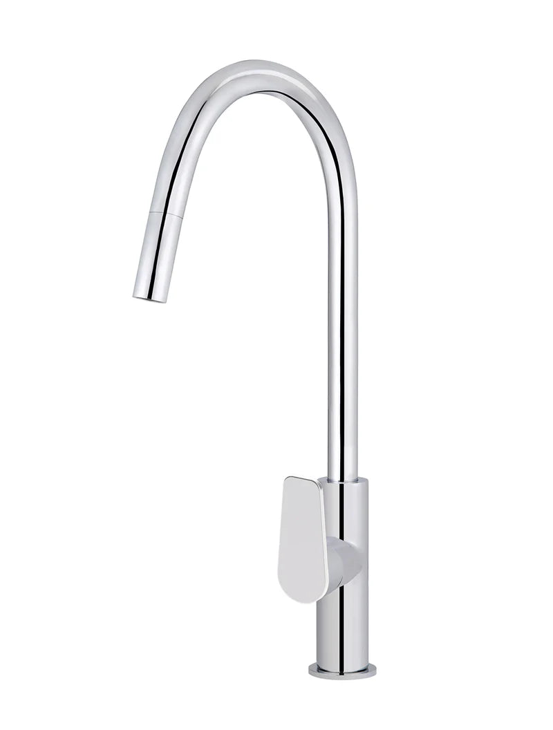 Meir Round Paddle Piccola Pull Out Kitchen Mixer Tap - Chrome