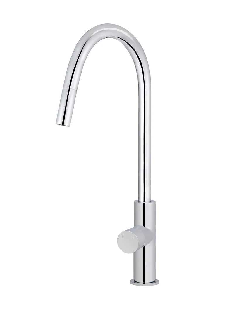 Round Pinless Piccola Pull Out Kitchen Mixer Tap - Chrome