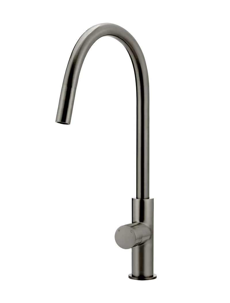 Meir Round Pinless Piccola Pull Out Kitchen Mixer Tap - Gunmetal