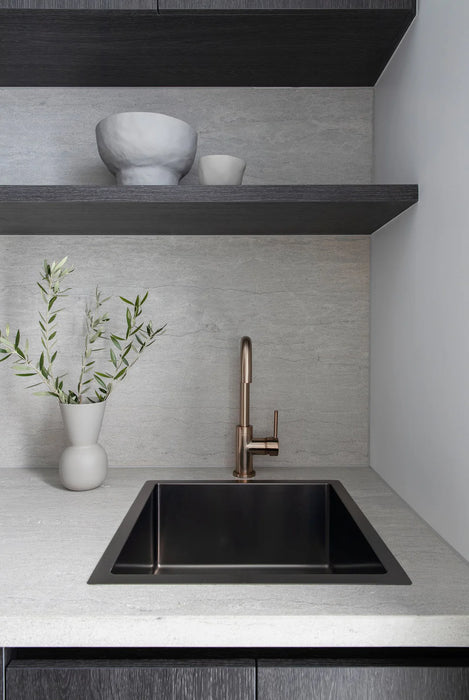 Meir Kitchen Sink - Single Bowl 450 x 450 - Brushed Gun Metal