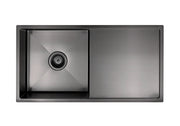 Meir Lavello Kitchen Sink - Single Bowl & Drainboard 840 x 440 - Gunmetal
