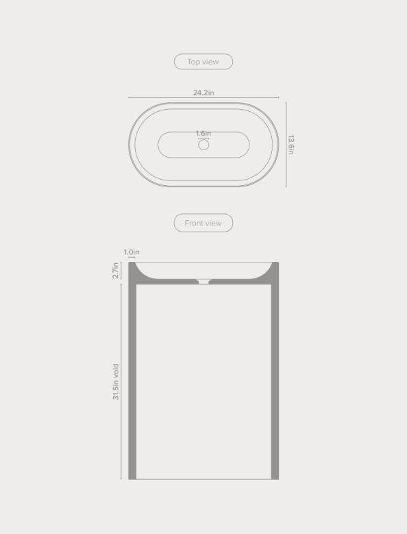 Nood Co Molli Freestanding Basin (21 concrete finishes)