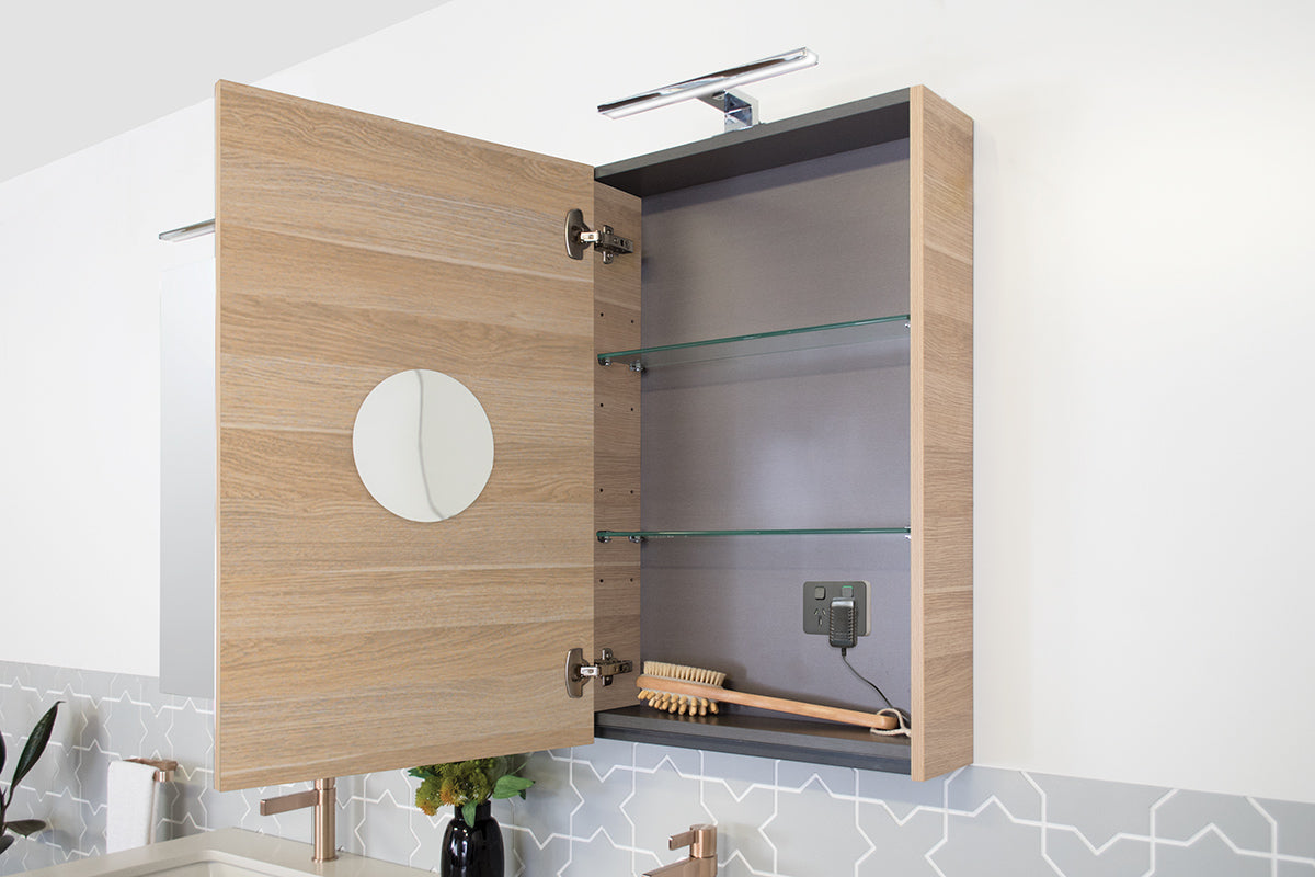 ADP Moonlight Mirrored Cabinet internal power point