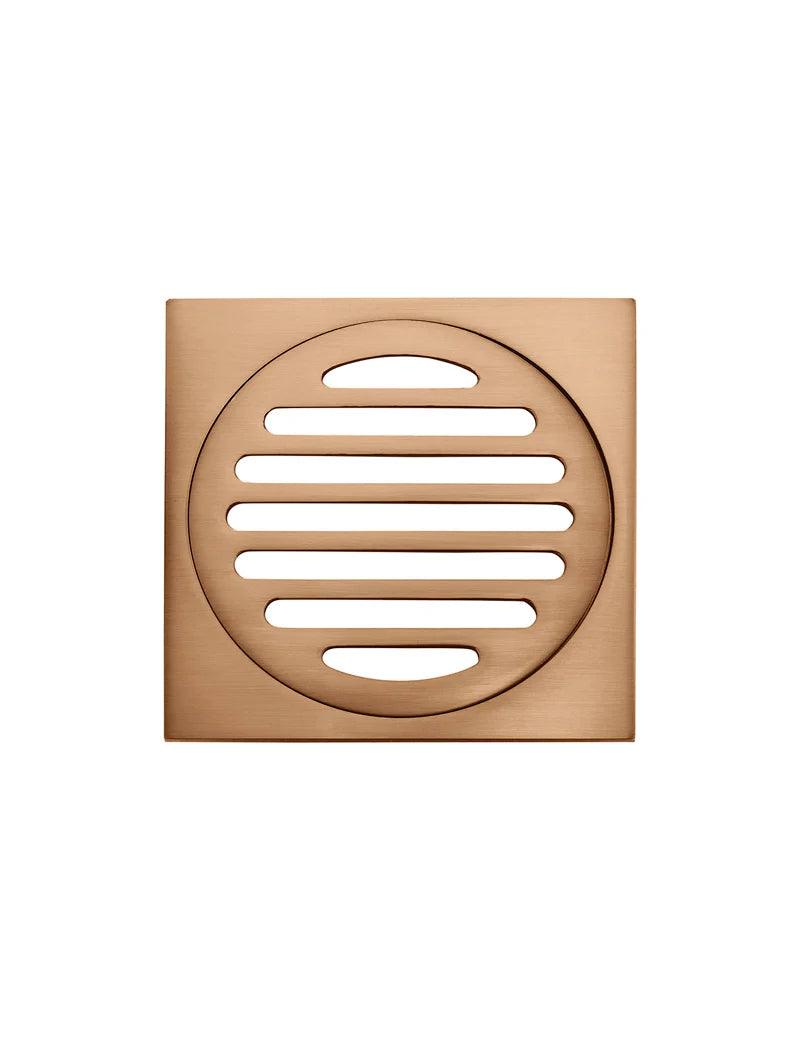 Meir Square Floor Grate Shower Drain 100mm Outlet - Lustre Bronze