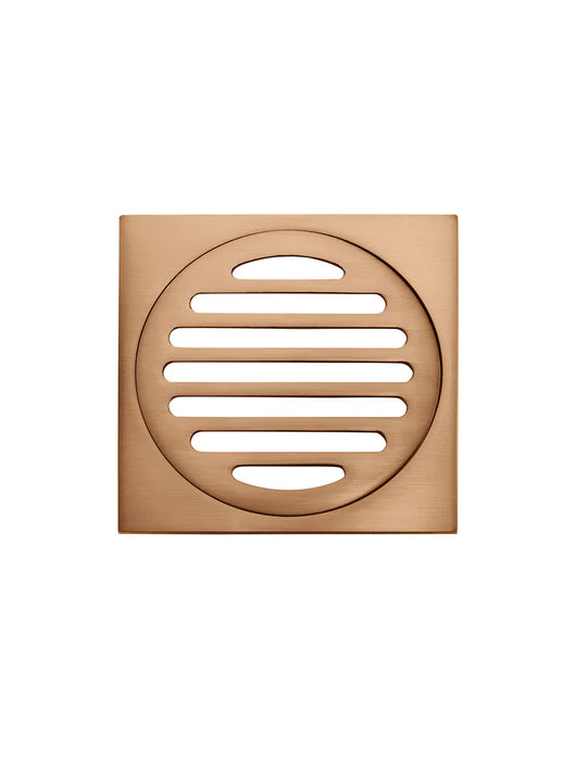 Meir Square Floor Grate Shower Drain 100mm Outlet - Lustre Bronze