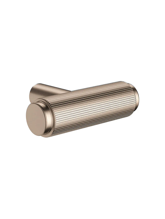 Meir Öppen T-Pull Cabinet Handle (Linear Knurled) Champagne