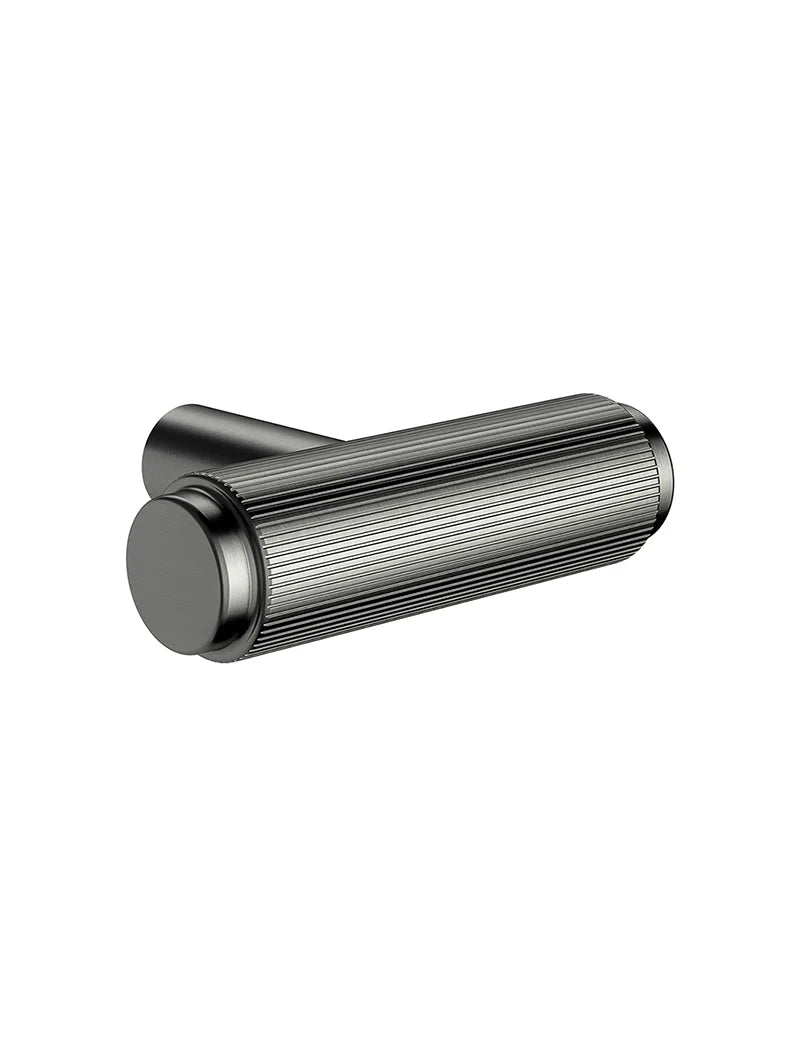 Meir Öppen T-Pull Cabinet Handle (Linear Knurled) Gunmetal