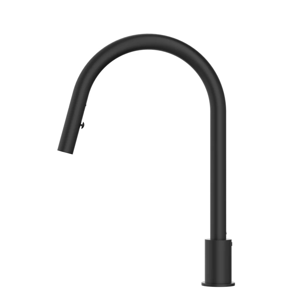 Meir Kitchen Hob Spout With Pull Out Nozzle Matte Black