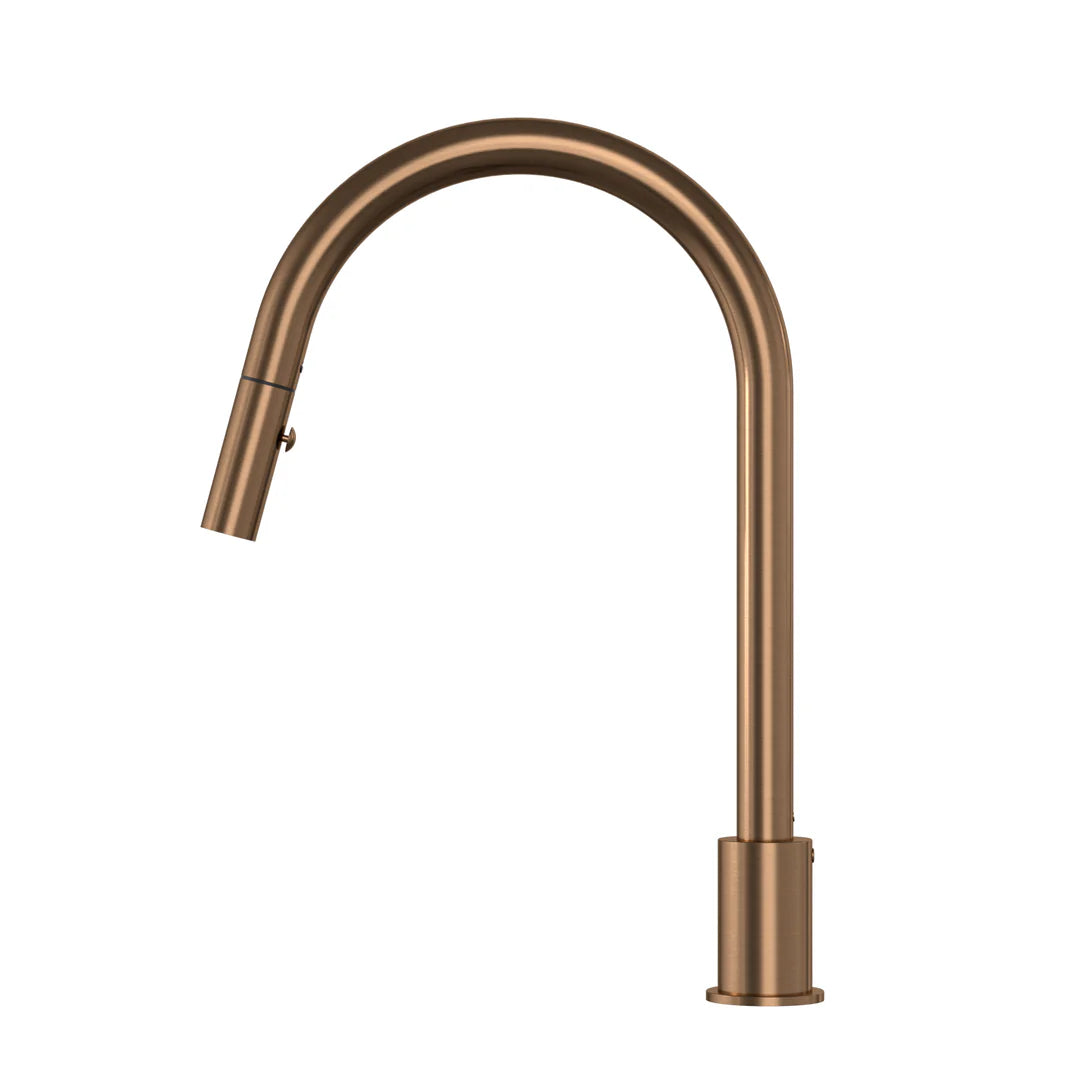 Meir Kitchen Hob Spout With Pull Out Nozzle Lustre Bronze