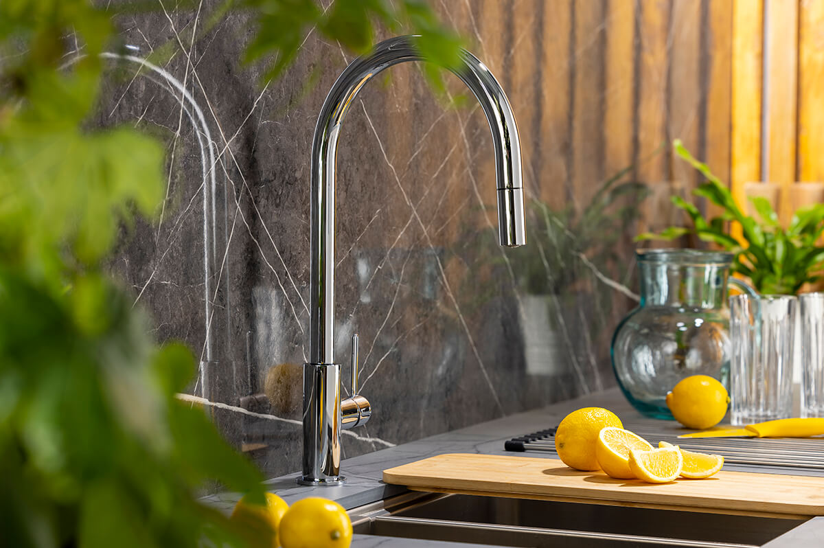 Naples Pull Out Sink Mixer - Chrome