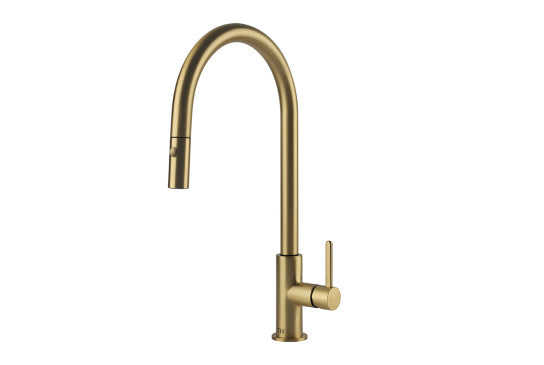 Turner Hastings Naples Pull Out Mixer Tap Brushed Brass