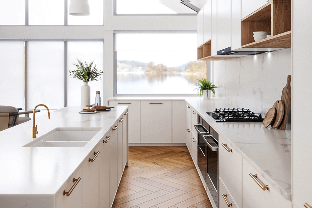 Turner Hastings Cuisine 85 x 46 Double Inset / Undermount Fine Fireclay Gloss White Sink