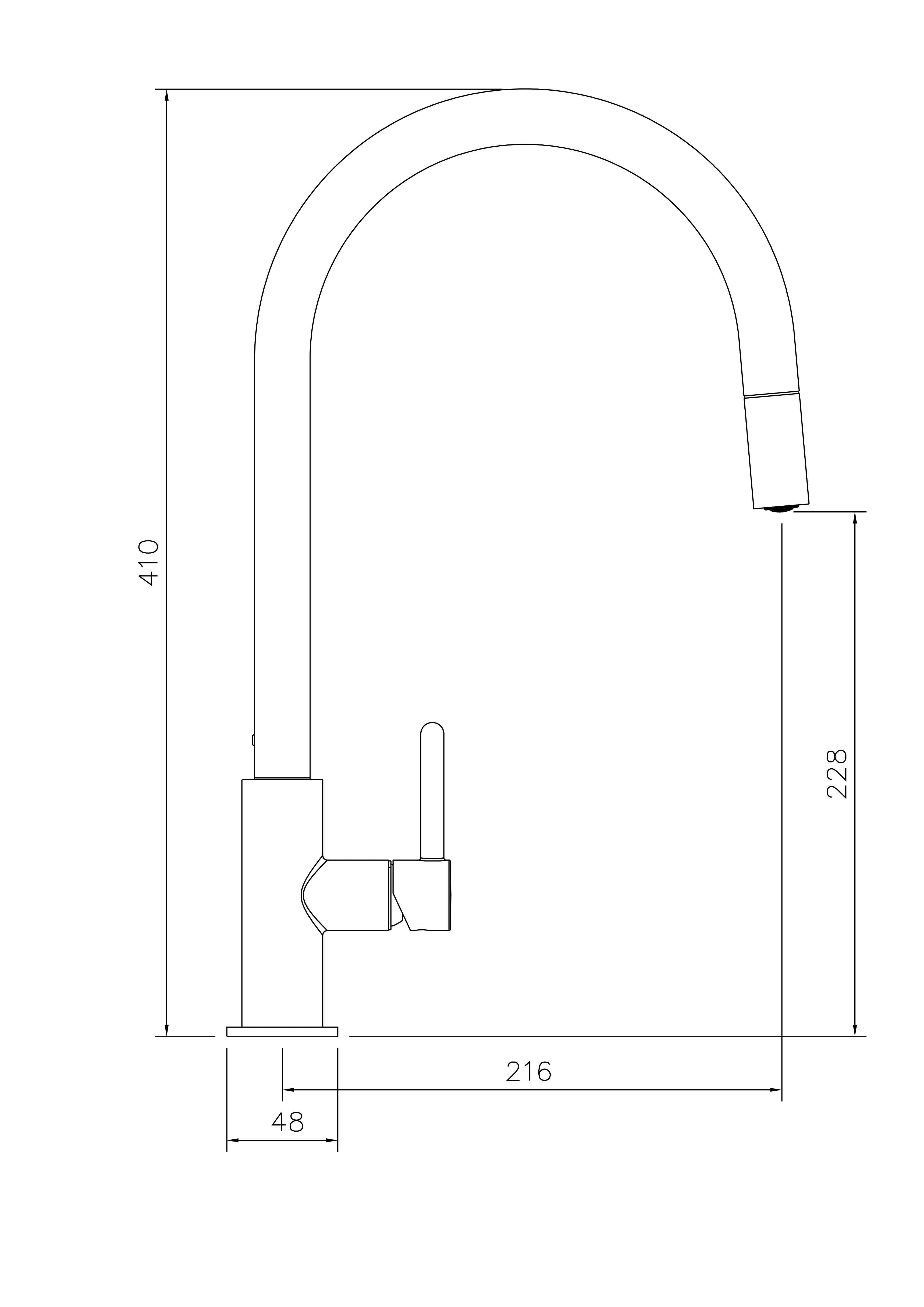 Turner Hastings Naples Pull Out Mixer Tap Matte Black