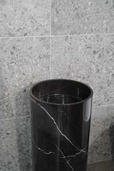 Zen Pedestal Basin Nero Marquina Marble