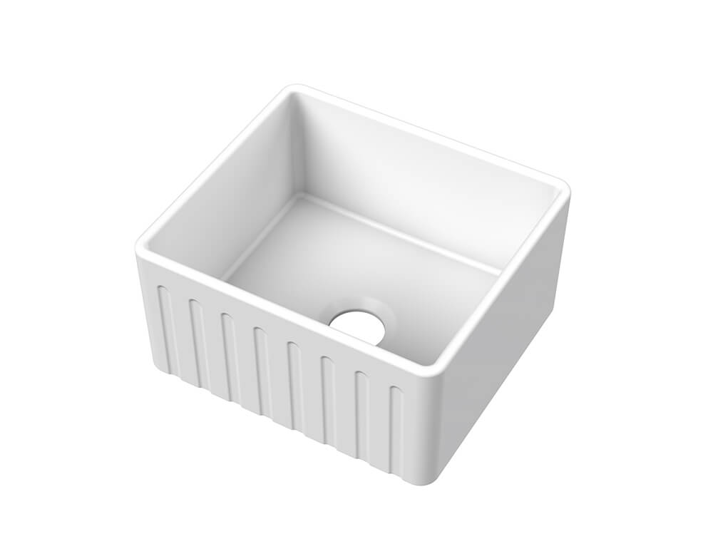 Turner Hastings Novi 51 x 46 Fine Fireclay Matte White Farmhouse Butler Sink