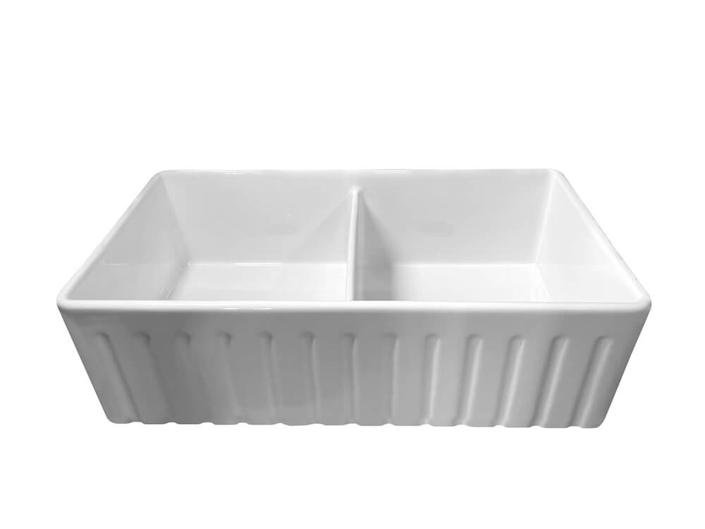 Turner Hastings Novi 84 x 46 Fine Fireclay Gloss White Farmhouse Butler Sink