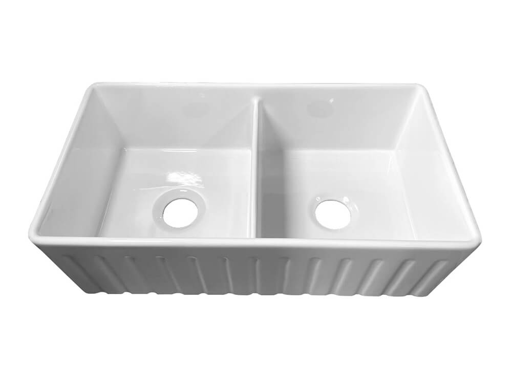 Turner Hastings Novi 84 x 46 Fine Fireclay Gloss White Farmhouse Butler Sink