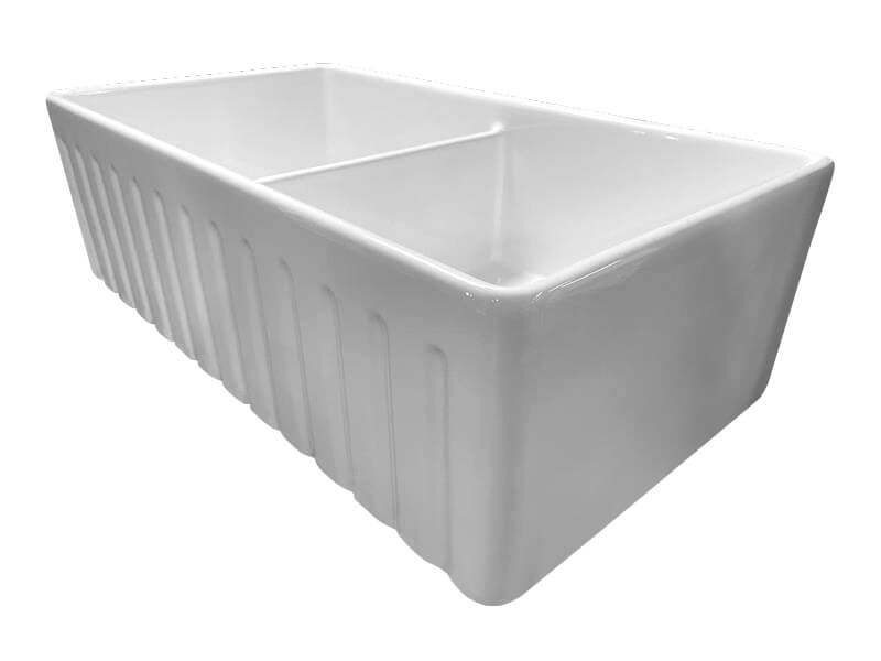 Turner Hastings Novi 84 x 46 Fine Fireclay Gloss White Farmhouse Butler Sink