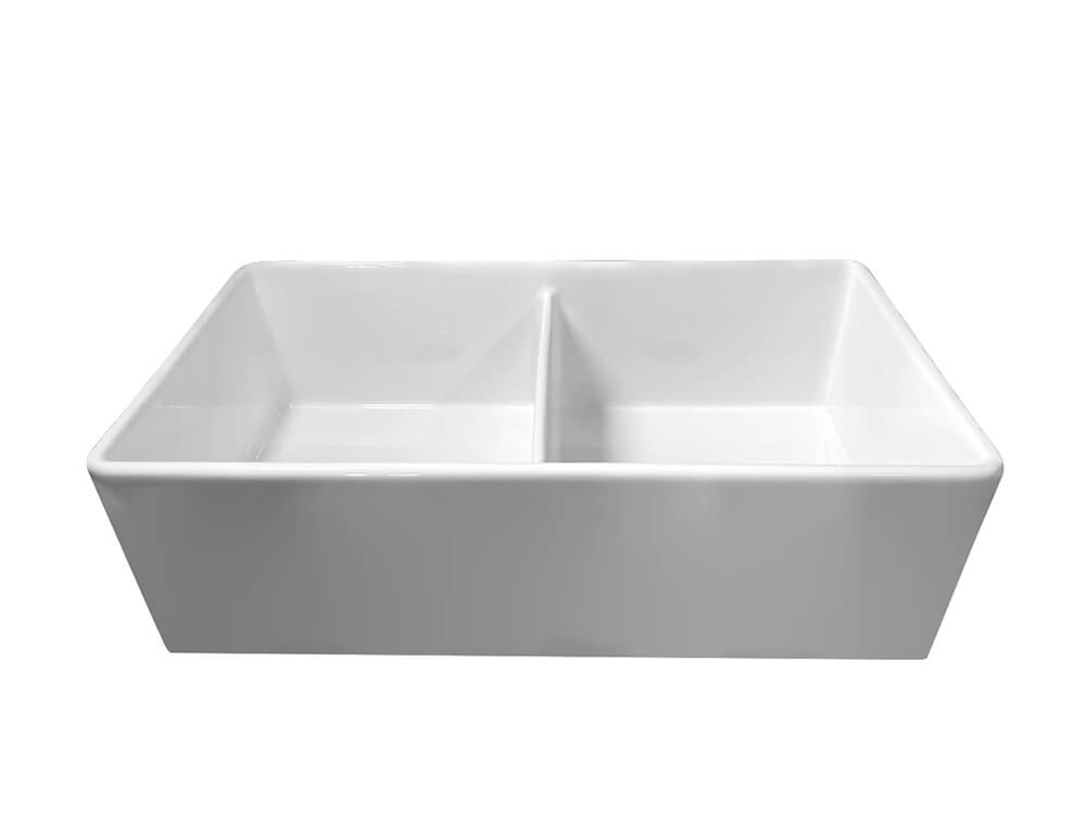 Turner Hastings Novi 84 x 46 Fine Fireclay Gloss White Farmhouse Butler Sink