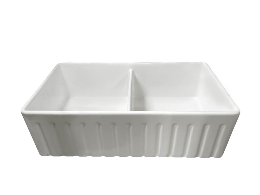 Turner Hastings Novi 84 x 46 Fine Fireclay Matte White Farmhouse Butler Sink
