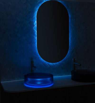 Basin Labs Powder Oval Halo Mirror