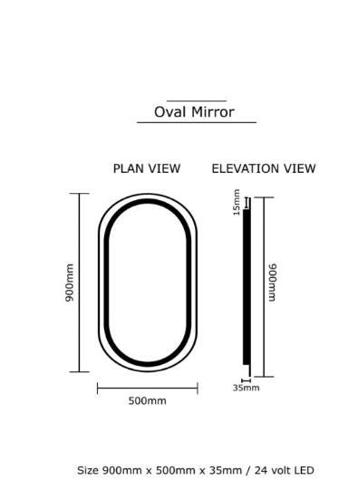 Basin Labs Powder Oval Halo Mirror