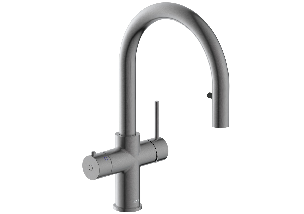Peppy Taps Flagship Pull Out 4 in 1 Boiling & Ambient Gun Metal Grey