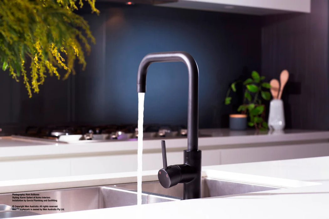 Meir Round Kitchen Mixer Tap - Matte Black