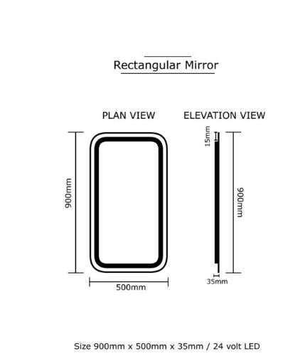 Basin Labs Powder Rectangle Halo Mirror