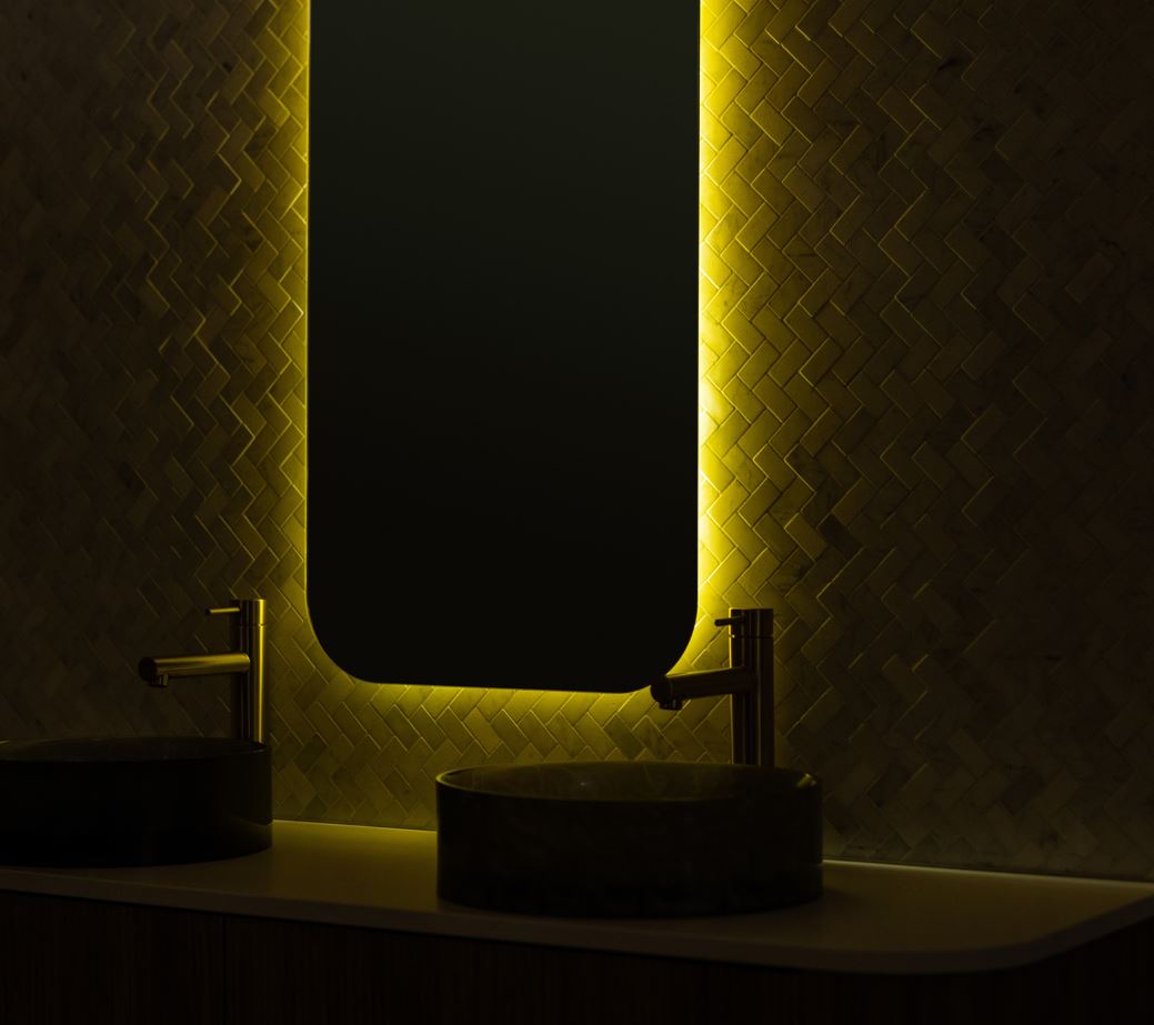 Basin Labs Powder Rectangle Halo Mirror