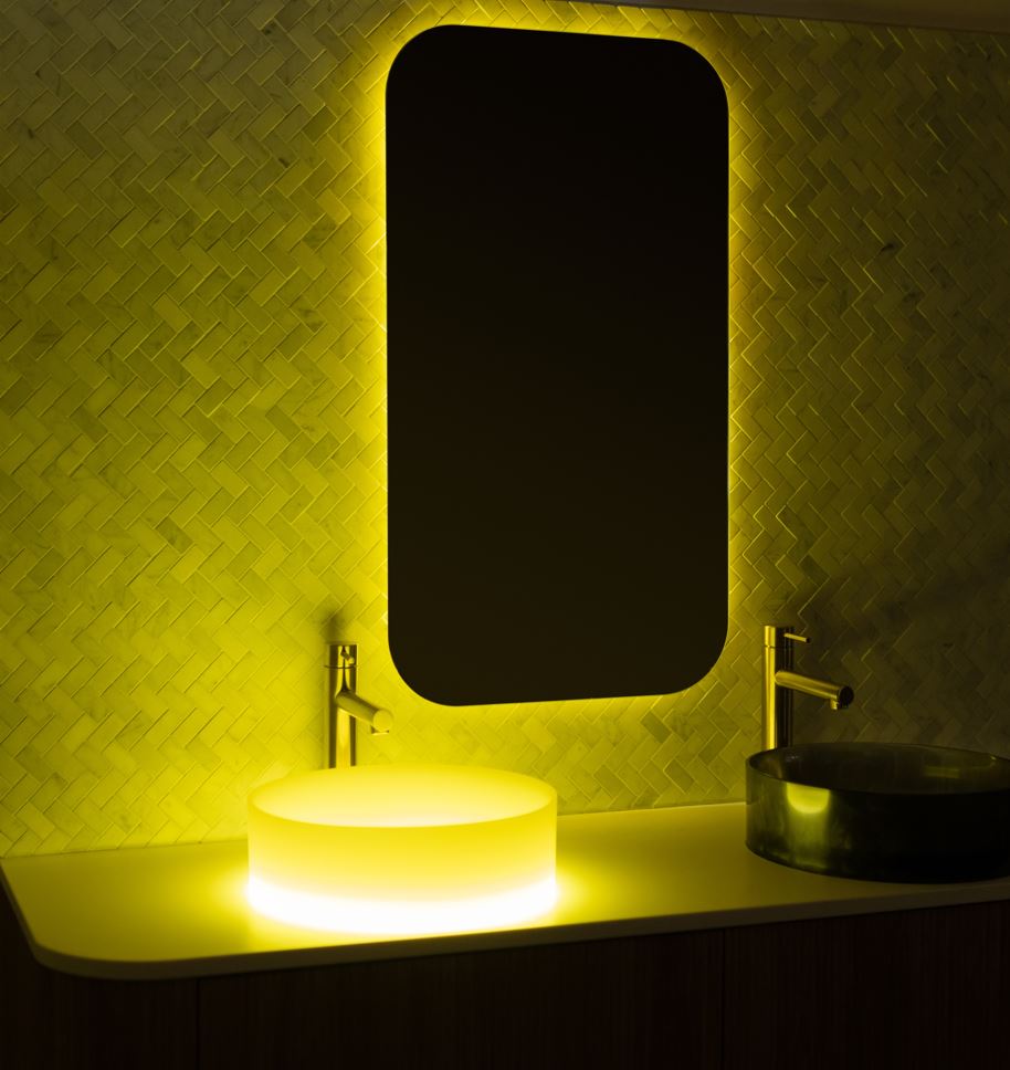 Basin Labs Powder Rectangle Halo Mirror