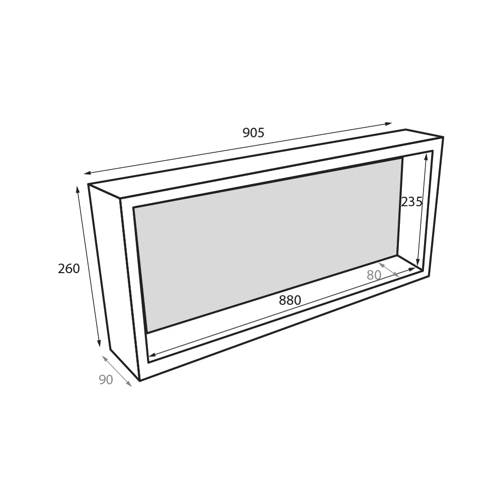 ThermaNiche 905mm x 260mm x 90mm