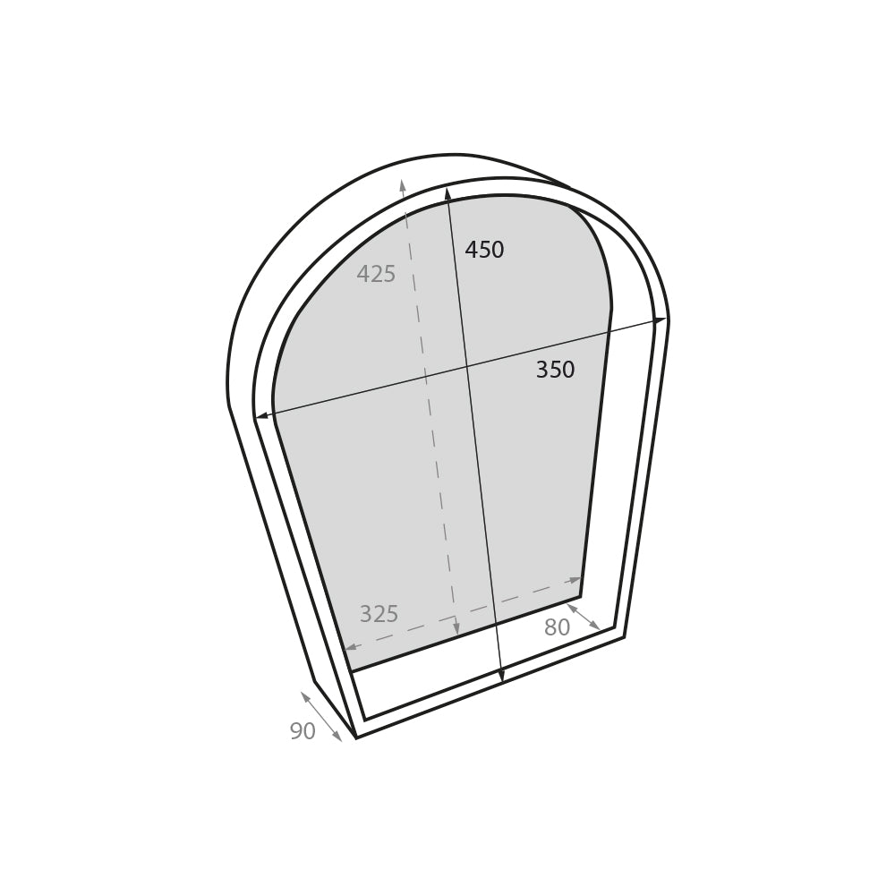 ThermaNiche curved 350mm x 450mm x 90mm