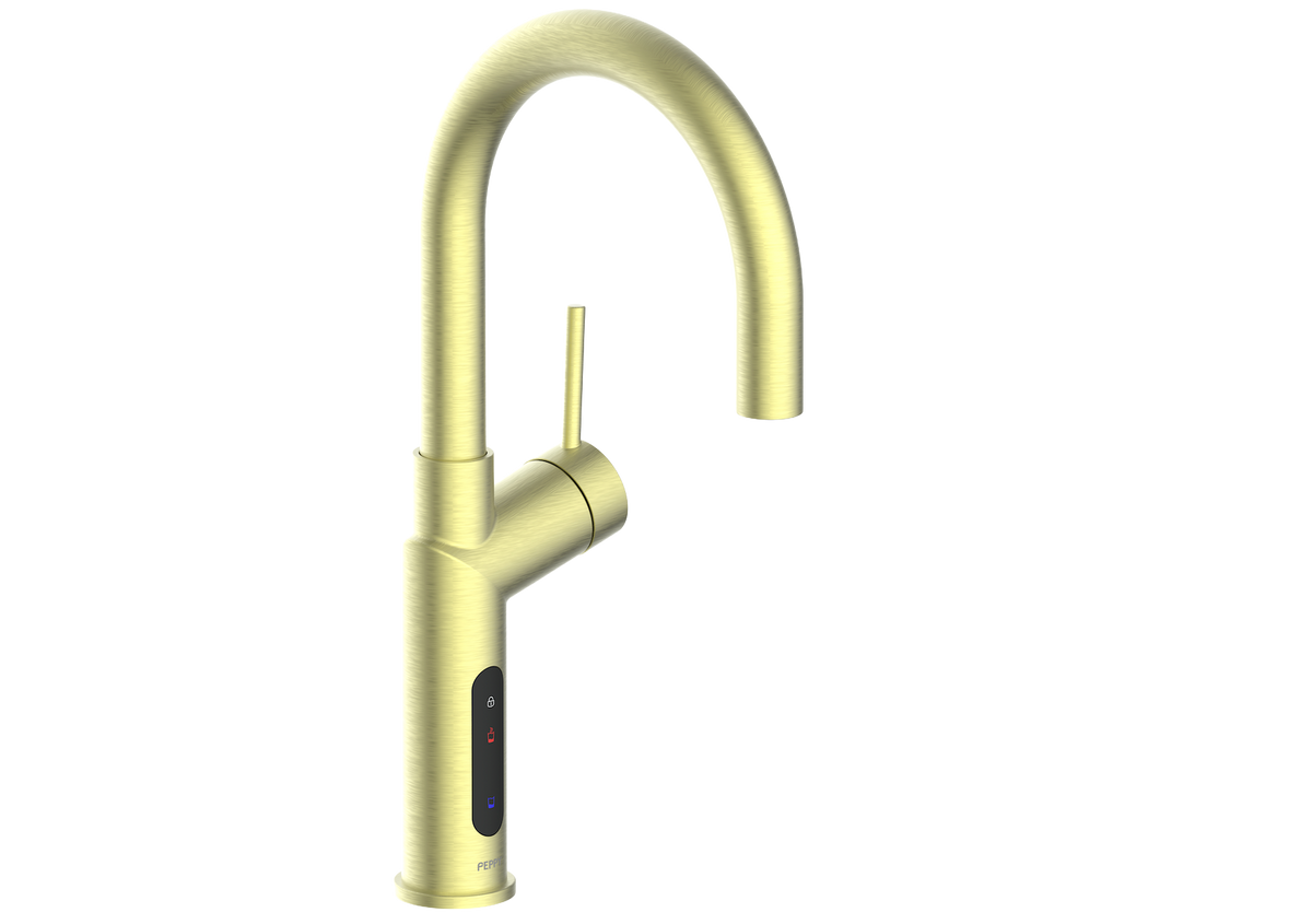 Peppy Taps Signature 4 in 1 Electronic Boiling & Ambient Brushed Brass Gold