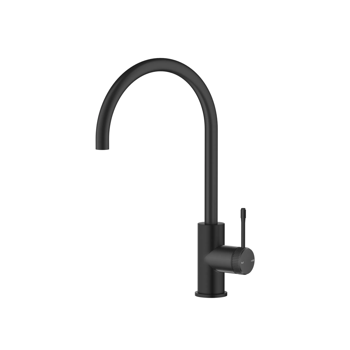 Bella Vista Mica Fluted Gooseneck Sink Mixer - Black