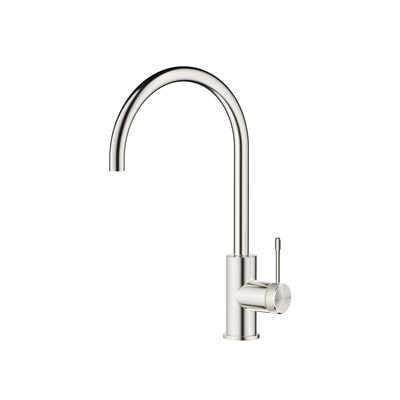 Bella Vista Mica Fluted Gooseneck Sink Mixer - Brushed Nickel