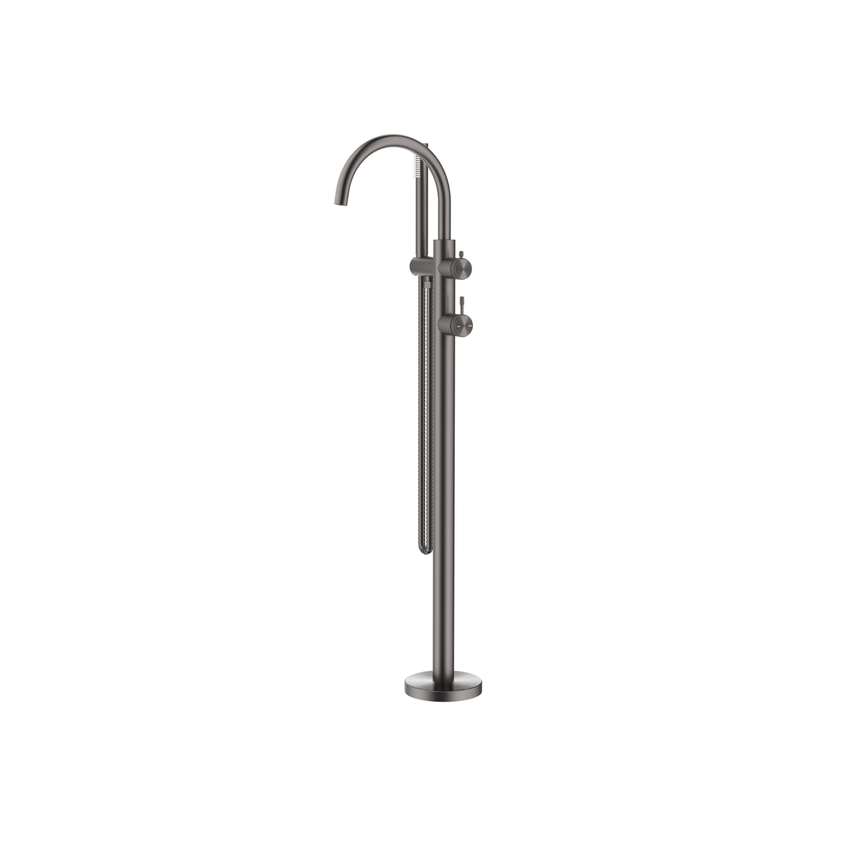 Bella Vista Mica Fluted Freestanding Bath Mixer with Hand Shower - Trim Kit Only - Gunmetal