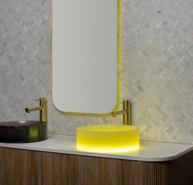 Basin Labs Powder Rectangle Halo Mirror