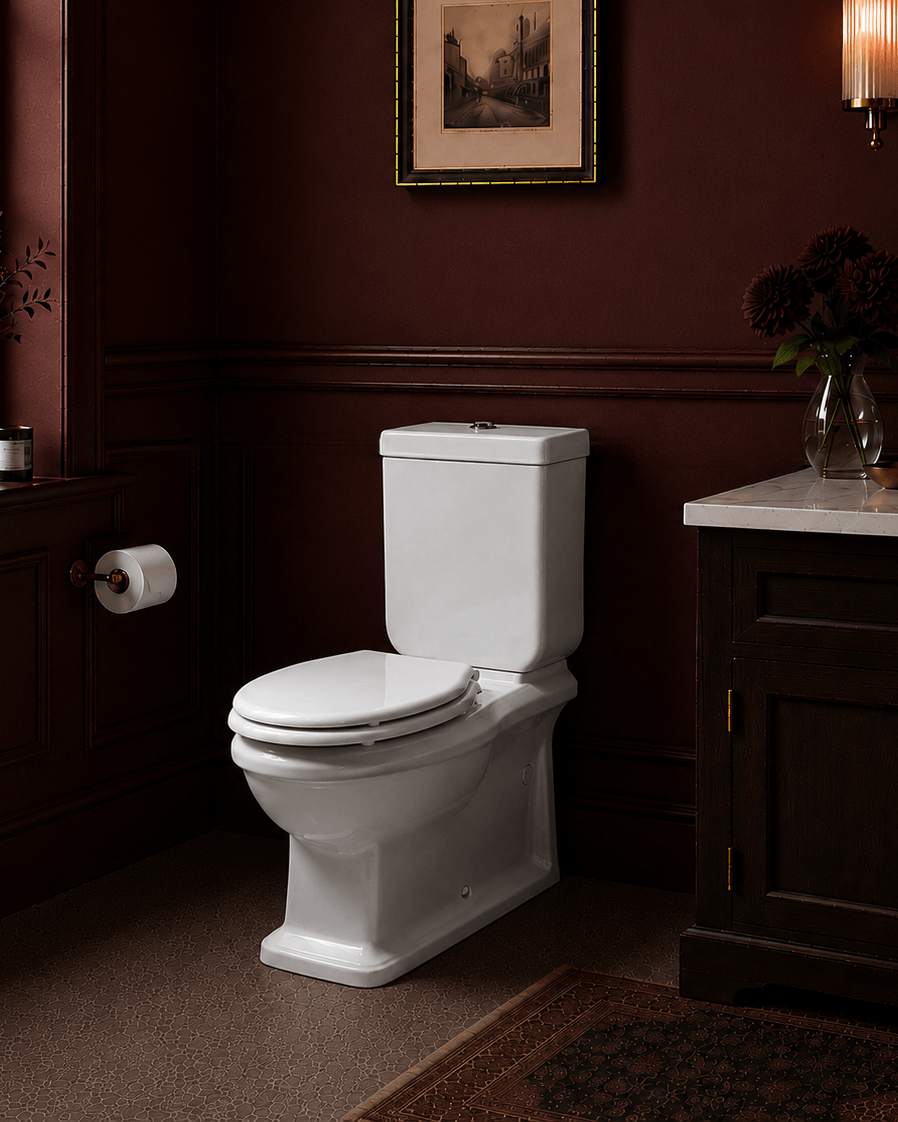 Turner Hastings Stafford Back to Wall Toilet Suite - Gloss White with Chrome Hinges