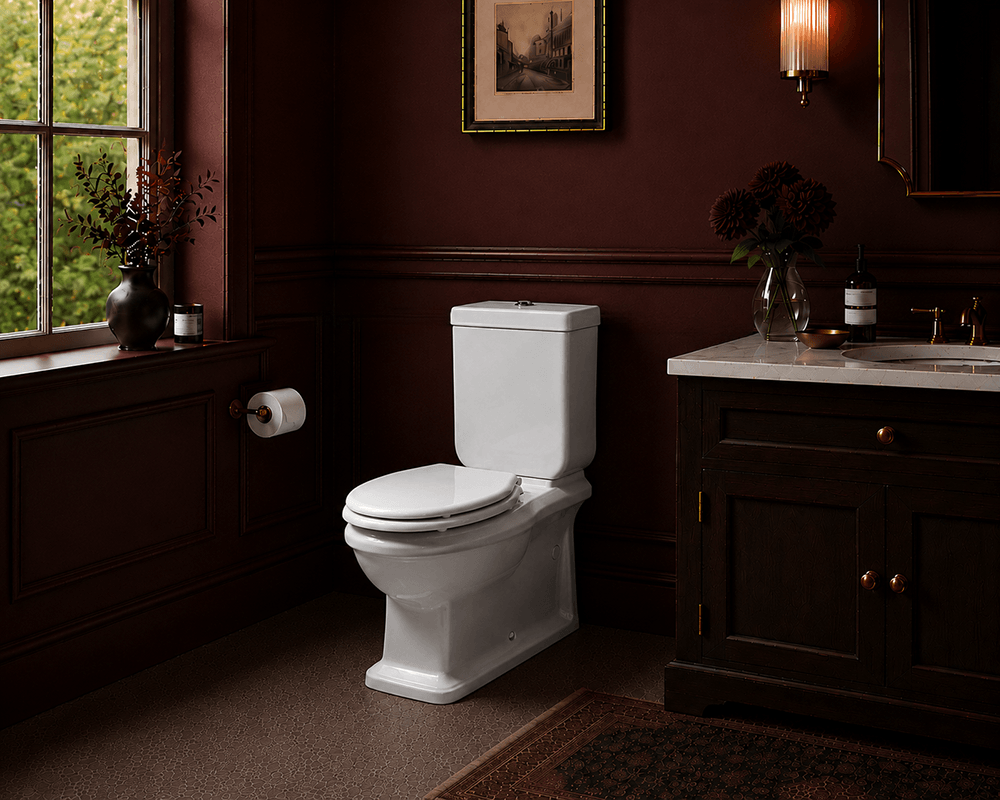 Turner Hastings Stafford Back to Wall Toilet Suite - Gloss White with Chrome Hinges