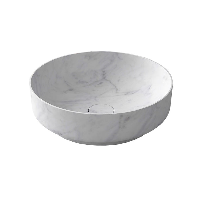 ARCISTONE Synergii Stone Ø400 x 120mm above counter basin - Carrera Marble