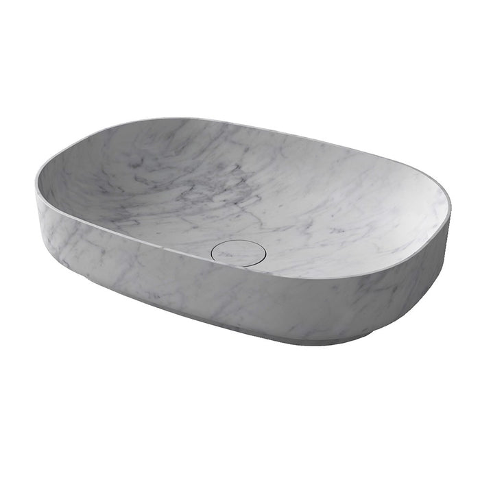 ARCISTONE Synergii Stone 550 x 380 x 120mm above counter basin - Carrera Marble