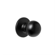 Lane Bala Passage Knob Door Handle Set On Round Rosette Matte Black