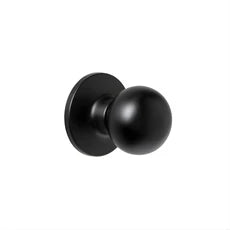 Lane Bala Passage Knob Door Handle Set On Round Rosette Matte Black