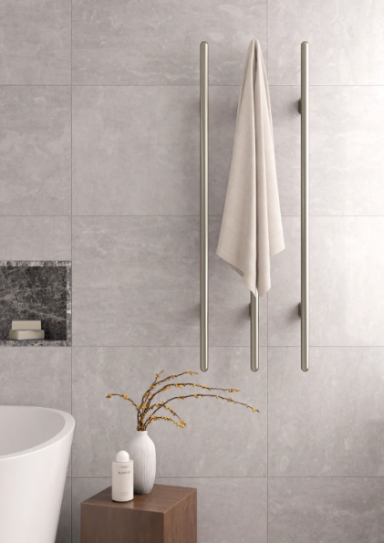 Meir Heated Vertical Towel Rail - Lustre Bronze