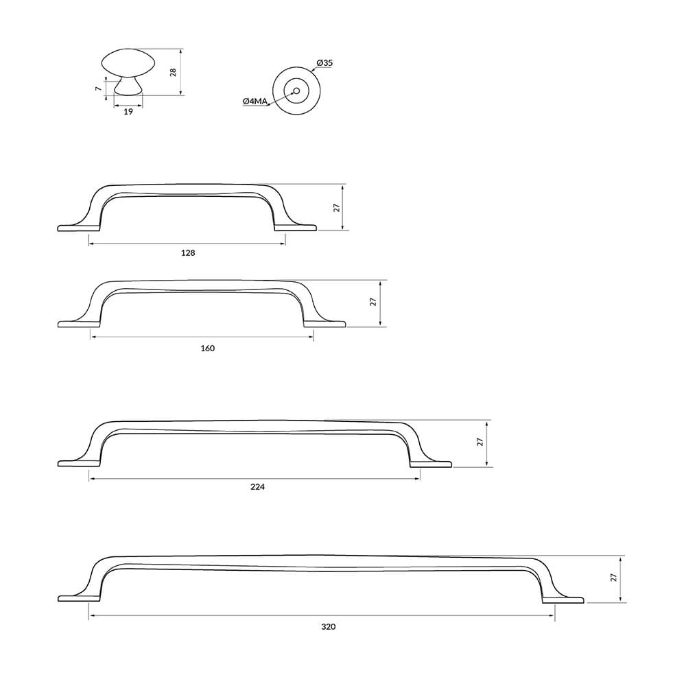 Turner Hastings Tutto Pull Handles Brushed Brass