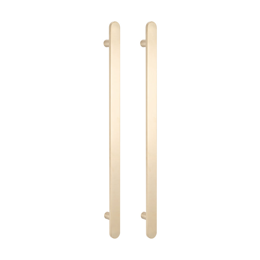 Non Heated Vertical flat bar towel rail 50 x 930mm WARM Brushed Nickel