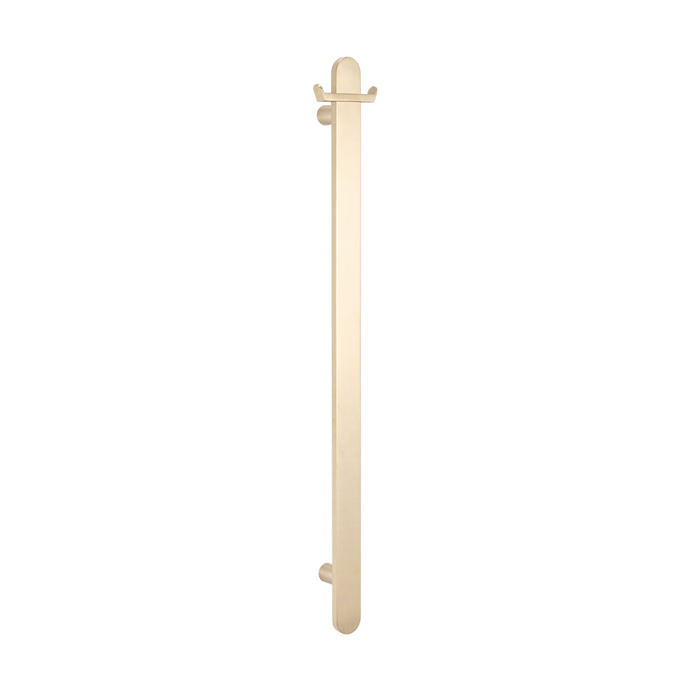Non Heated Vertical flat bar towel rail 50 x 930mm WARM Brushed Nickel