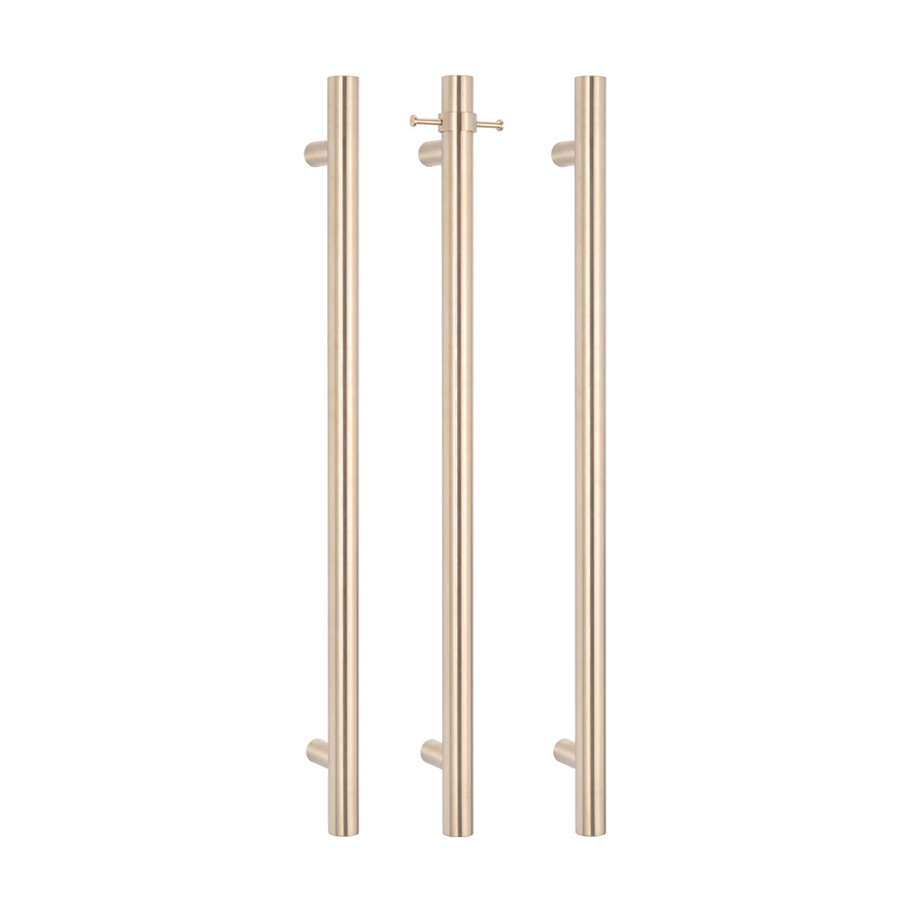 Non Heated Vertical towel rail 40 x 950mm WARM Brushed Nickel