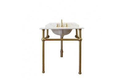 Mayer Basin Stand With 75 x 55 Real Carrara Marble Top
